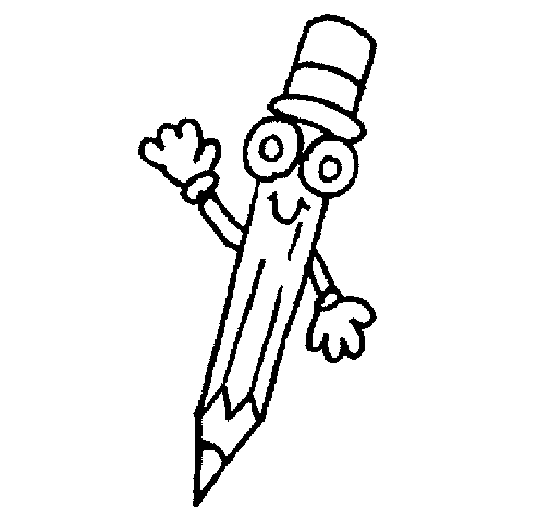 Pencil with eyes coloring page