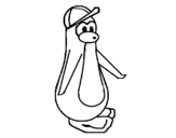 Penguin with cap coloring page