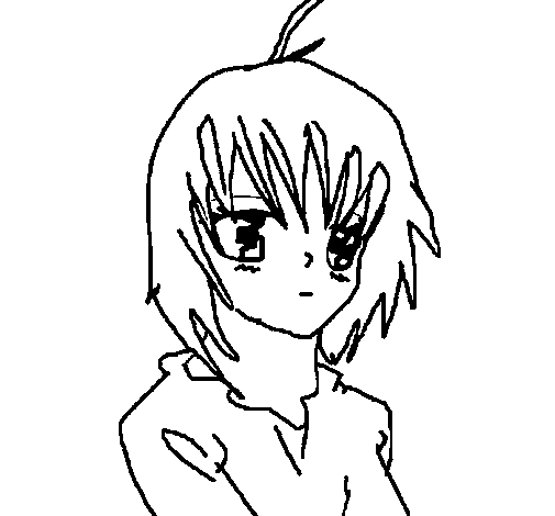 Pensive girl coloring page
