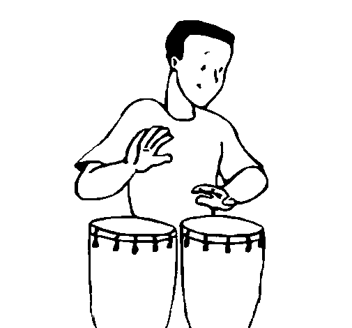 Percussionist coloring page