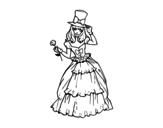 Period fashion coloring page