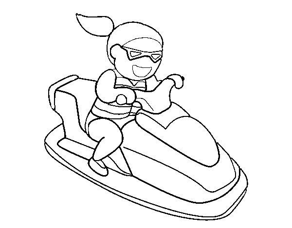 Personal water craft coloring page