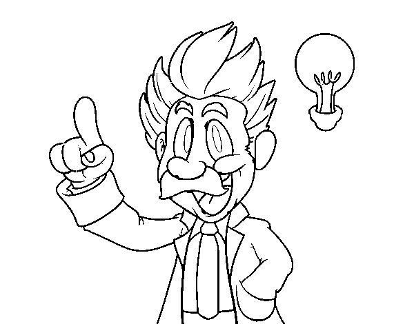 Physicist coloring page