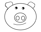 Piglet face coloring page