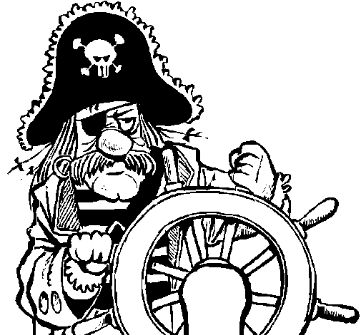 Pirate captain coloring page