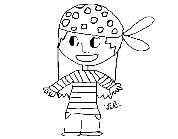 Pirate girl coloring page