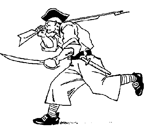 Pirate with swords coloring page
