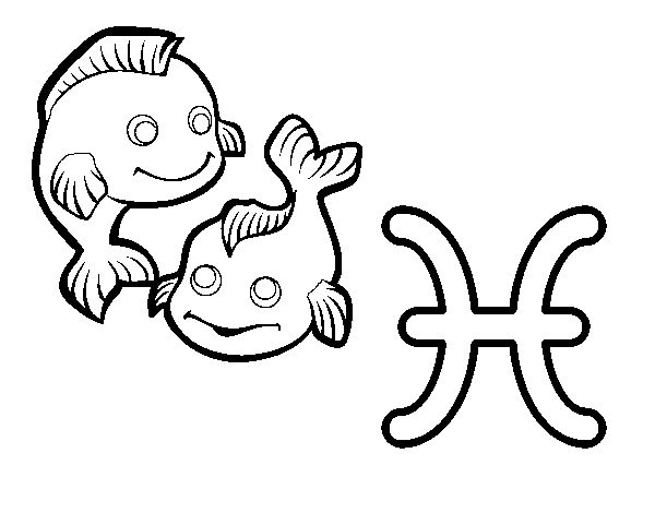 Pisces horoscope coloring page