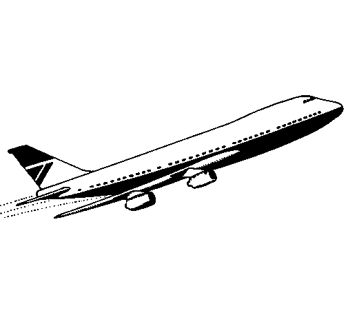 Plane in the air coloring page