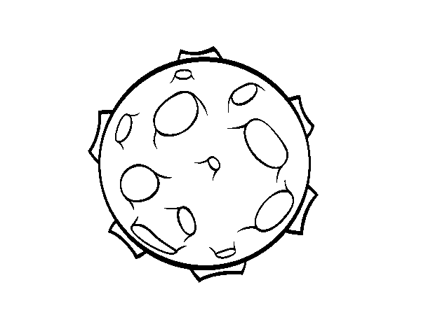 Planet with craters coloring page