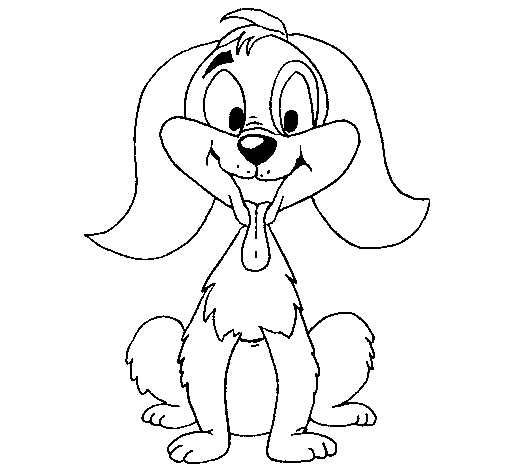 Playful puppy coloring page