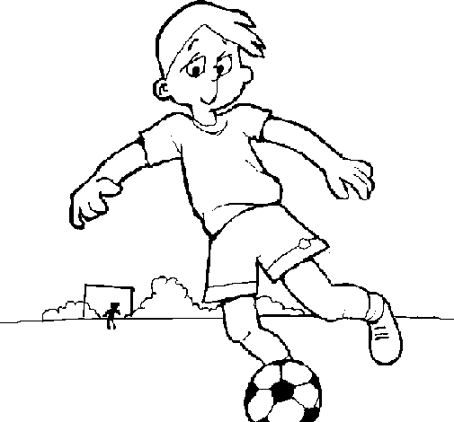 Playing football coloring page
