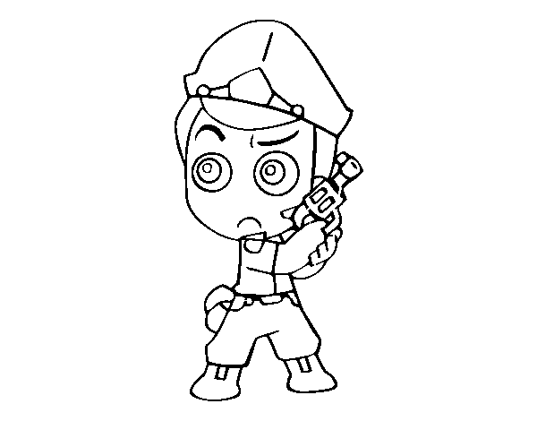 Police chief coloring page