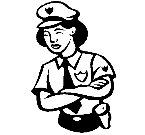 Police woman coloring page