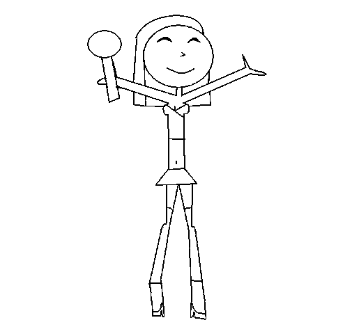 Pop star coloring page