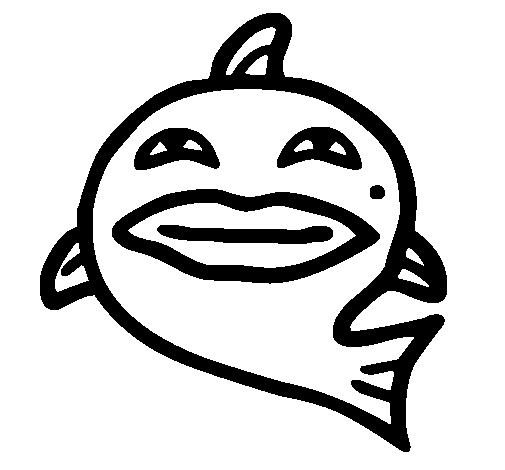 Pouting fish coloring page