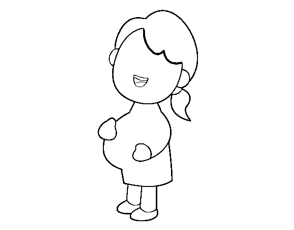 Pregnant girl coloring page