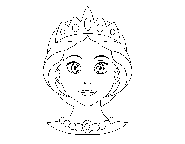 Princess face coloring page