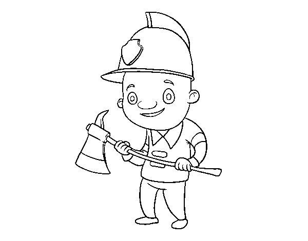Professional firefighter coloring page