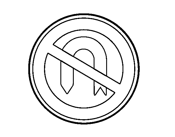 Prohibited turn coloring page