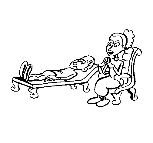 Psychologist and patient coloring page