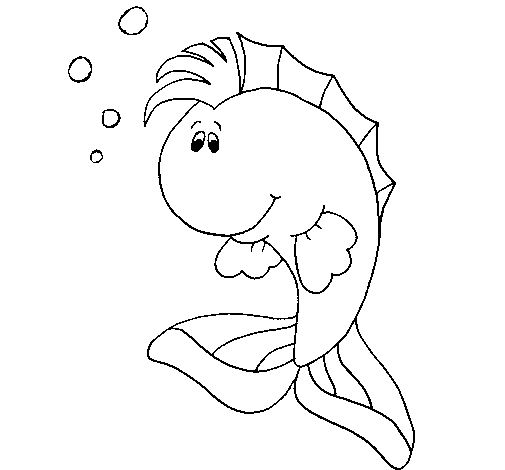 Punky fish coloring page