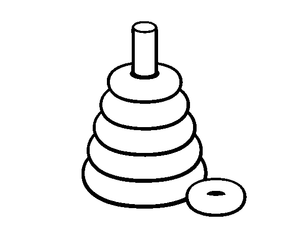 Pyramid of hoops coloring page