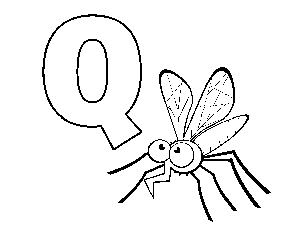 Q of Mosquito coloring page