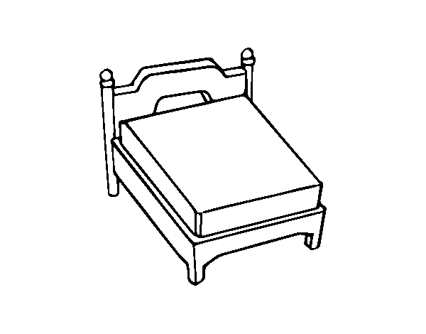 Queen bed without pillow coloring page - Coloringcrew.com