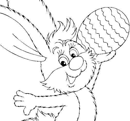 Rabbit and Easter egg II coloring page