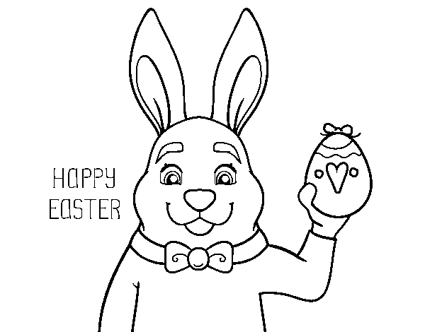 Rabbit and Easter coloring page