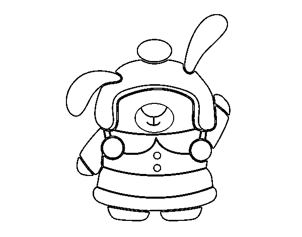 Rabbit in winter coloring page