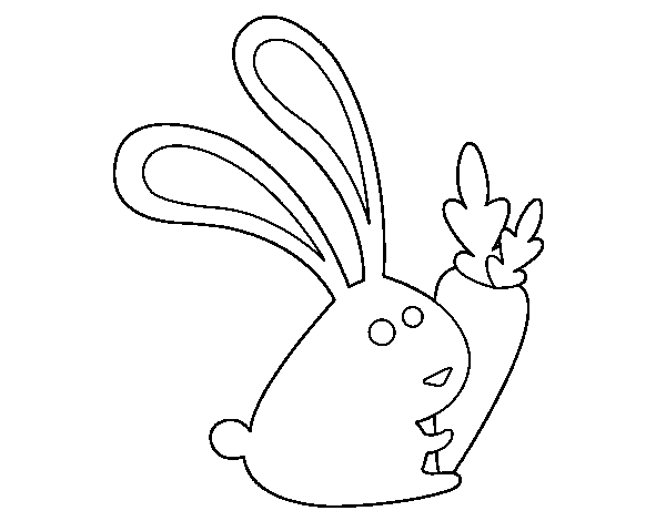Rabbit with carrot coloring page