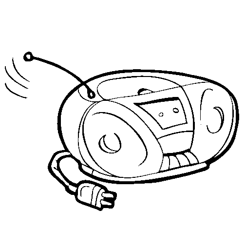 Radio cassette coloring page