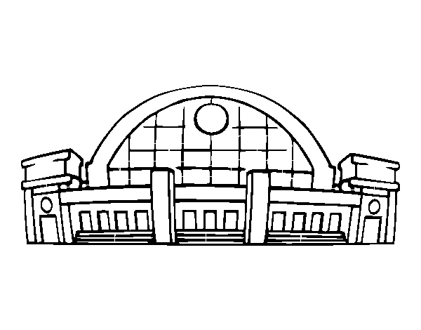 Railroad station coloring page