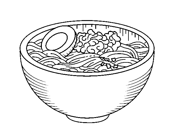 Ramen bowl coloring page