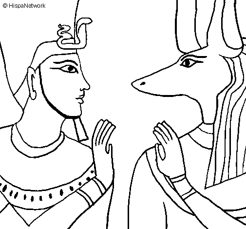 Ramses and Anubis coloring page