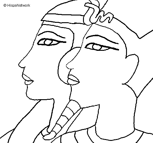 Ramses and Nefertiti coloring page