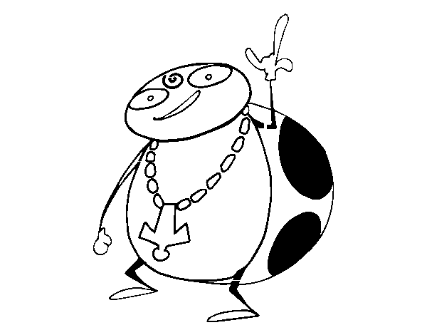 Rapper ladybird coloring page