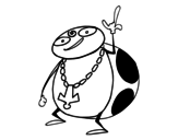 Rapper ladybird coloring page