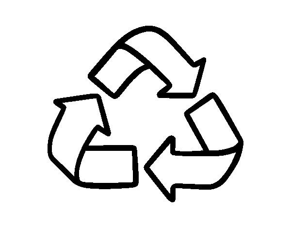 Recycling symbol coloring page