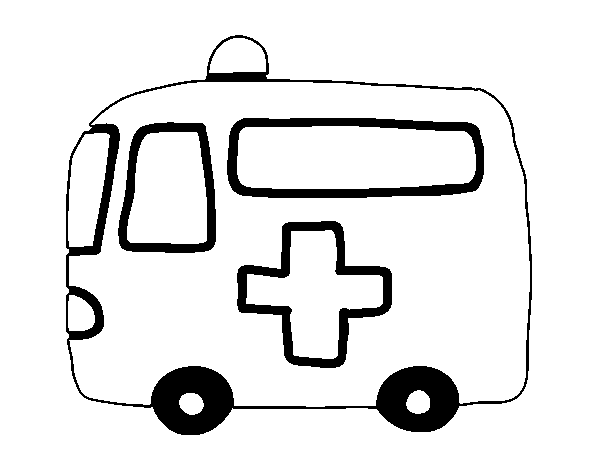 Red Cross Ambulance coloring page