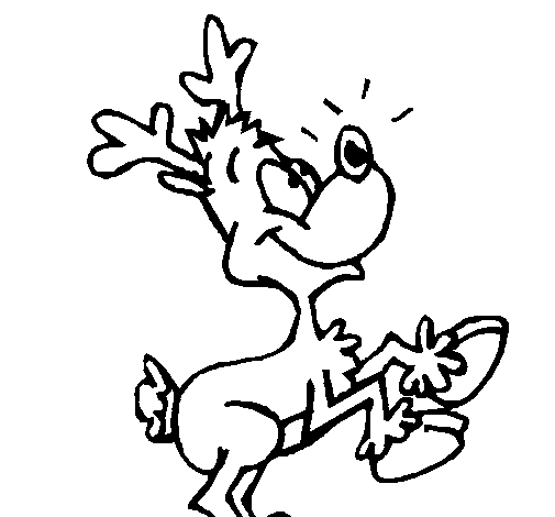 Reindeer about to fly coloring page