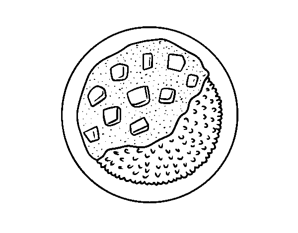 Rice dish with sauce coloring page