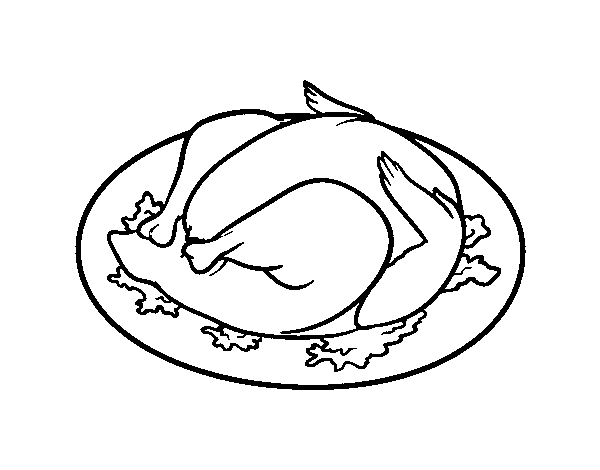 Roasted chicken coloring page