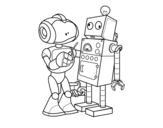 Dibujo de Robot arranging robot