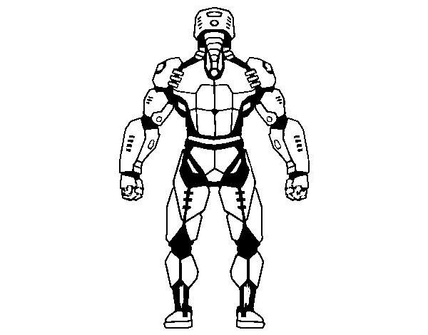 Robot back coloring page