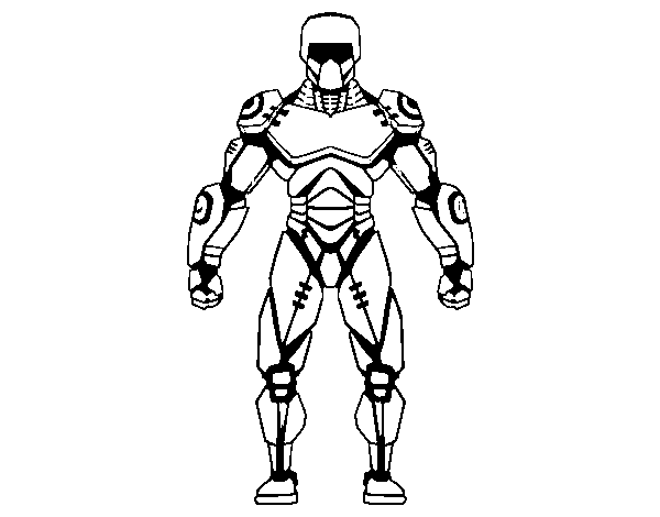 Robot fighter coloring page