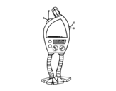 Robot tv coloring page