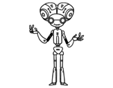 Robot with big head coloring page